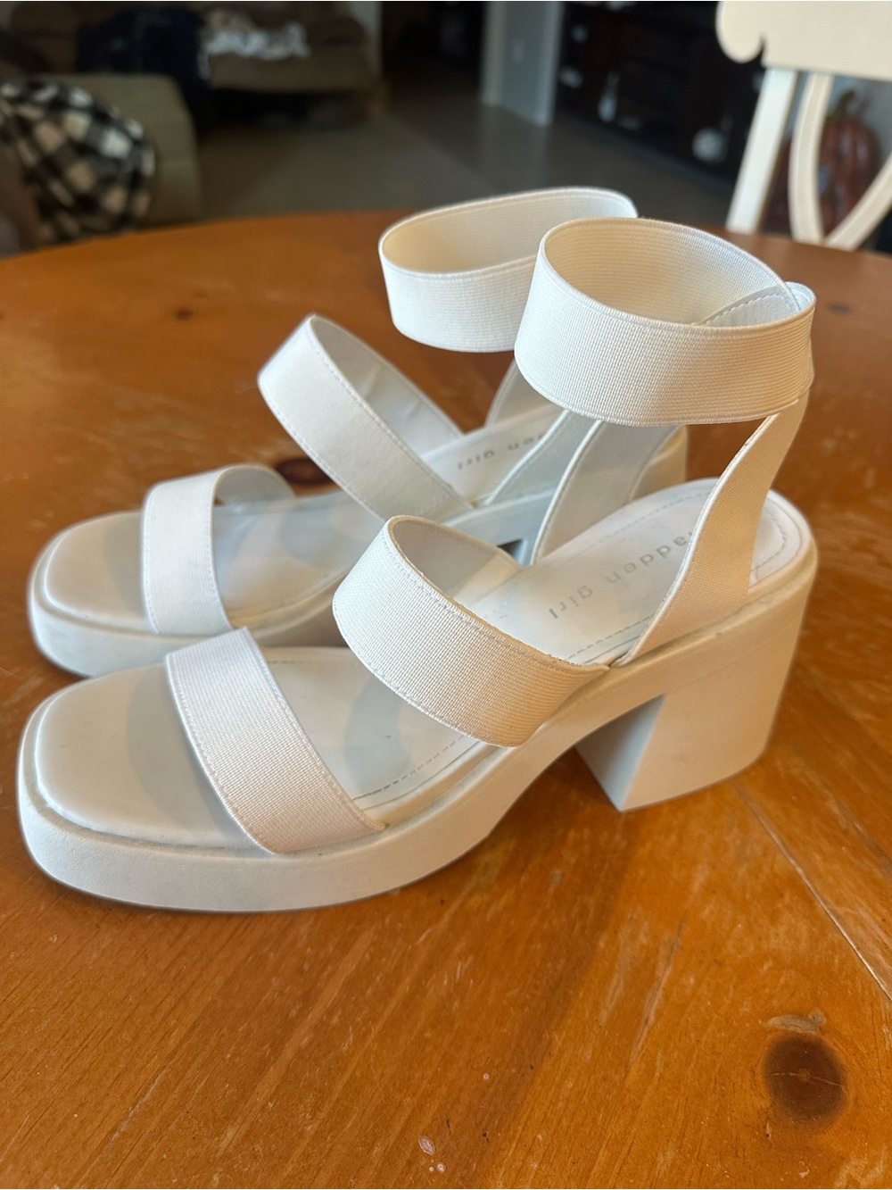 Madden Girl Chunky Platform Heel in Cream
